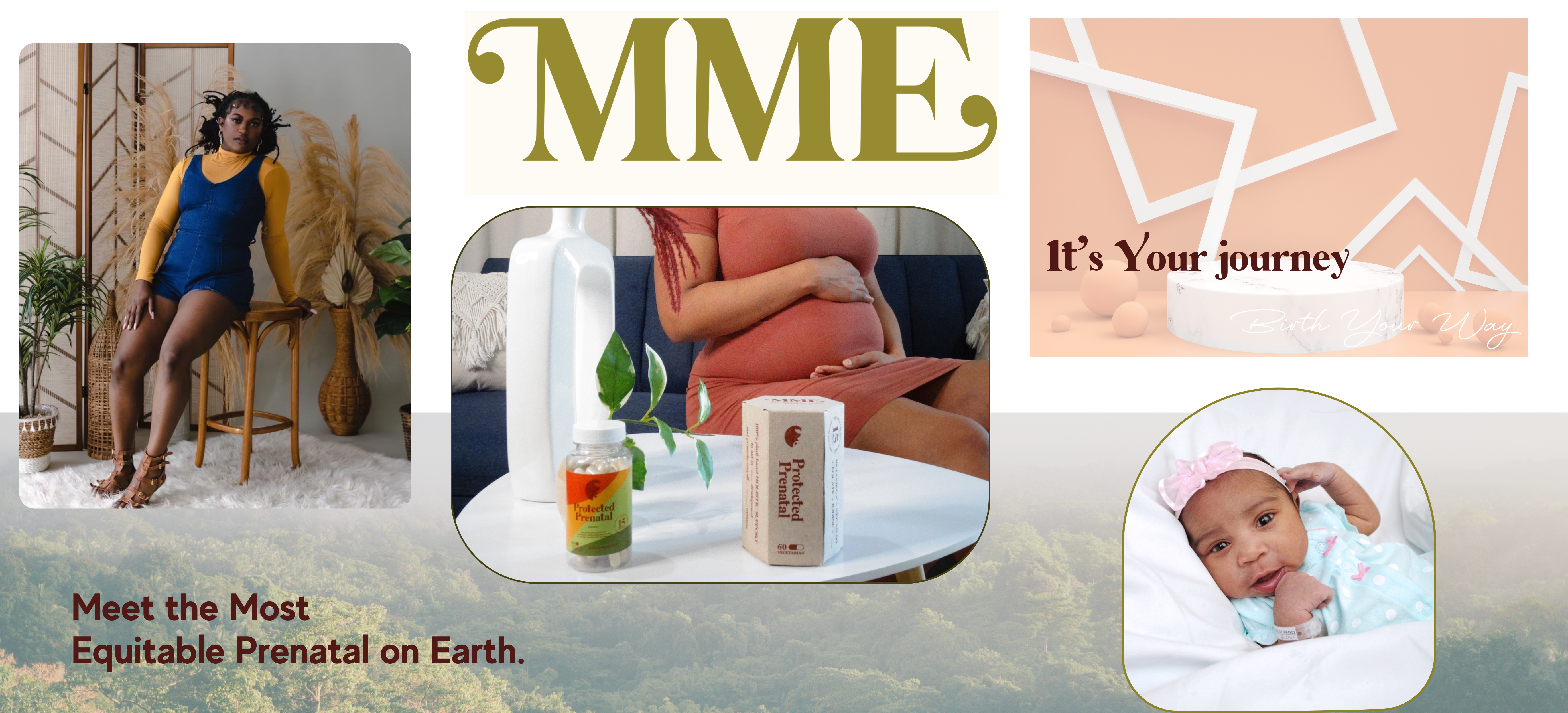  a colage including a woman, a baby, an infant bed and some text